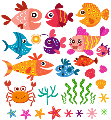 Animal vinyl carpet fishes for kids - TenStickers