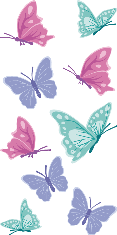 Pastel colour butterflies animal vinyl carpet - TenStickers