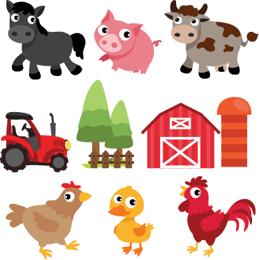 Colorful farm animal vinyl carpet - TenStickers