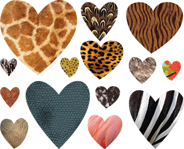 Animal vinyl carpet animal print hearts - TenStickers