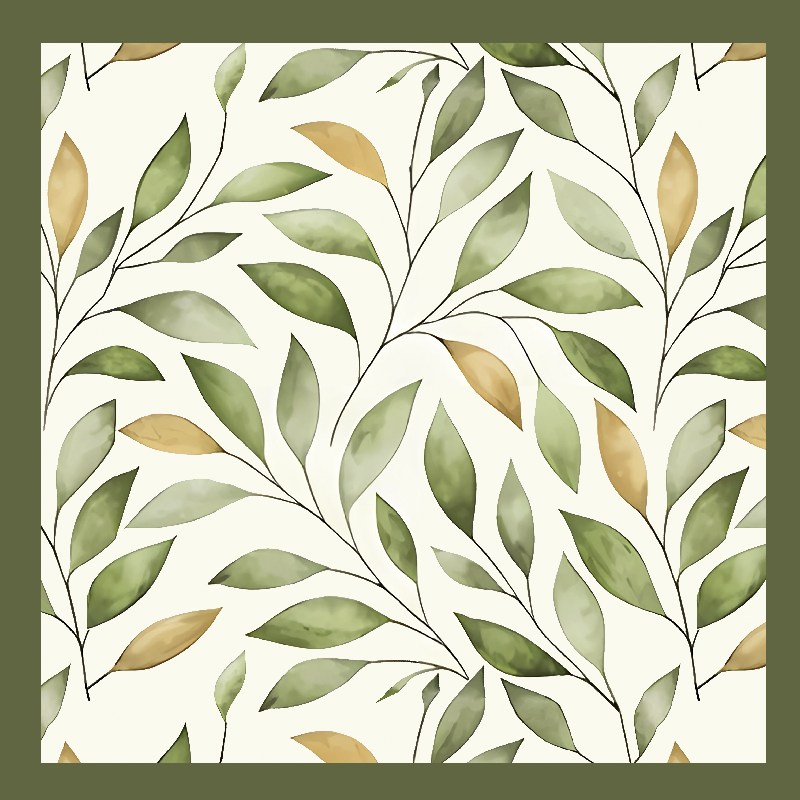 Watercolor leafy trail kitchen vinyl carpet - TenStickers