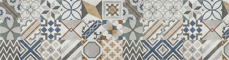 Eclectic geometric patchwork kitchen vinyl carpet - TenStickers