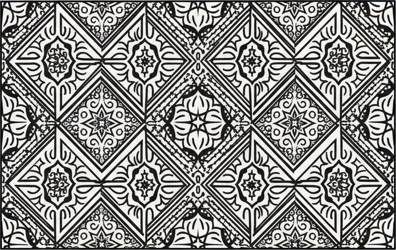 Bold contrast kaleidoscope kitchen vinyl carpet - TenStickers