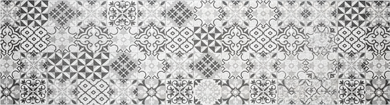 Kitchen vinyl carpet intricate greyscale mosaic - TenStickers