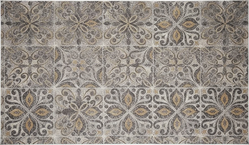 Ornate charcoal arabesque kitchen vinyl carpet - TenStickers