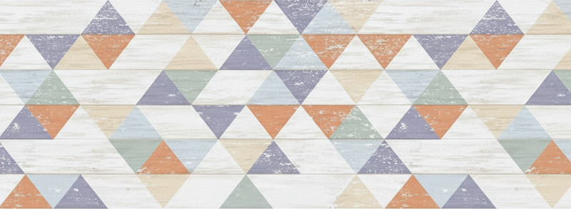 Kitchen vinyl carpet in pastel timber triangles - TenStickers