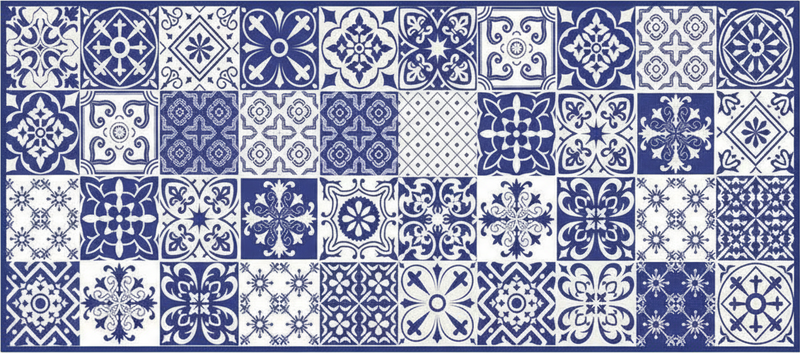 Kitchen vinyl carpet cobalt porcelain mosaic - TenStickers