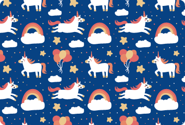 Animal vinyl carpet white unicorns for kids - TenStickers