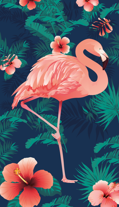 Tropical pink flamingos animal vinyl carpet - TenStickers