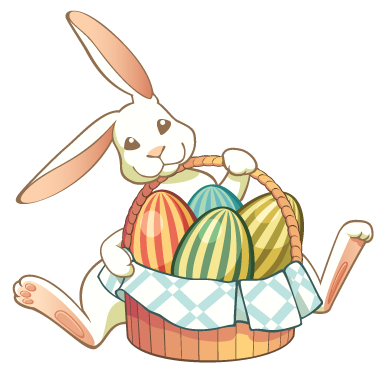 Animal vinyl carpet easter bunny with basket - TenStickers