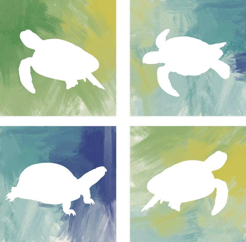 Colorful turtle pack tile animal vinyl carpet - TenStickers