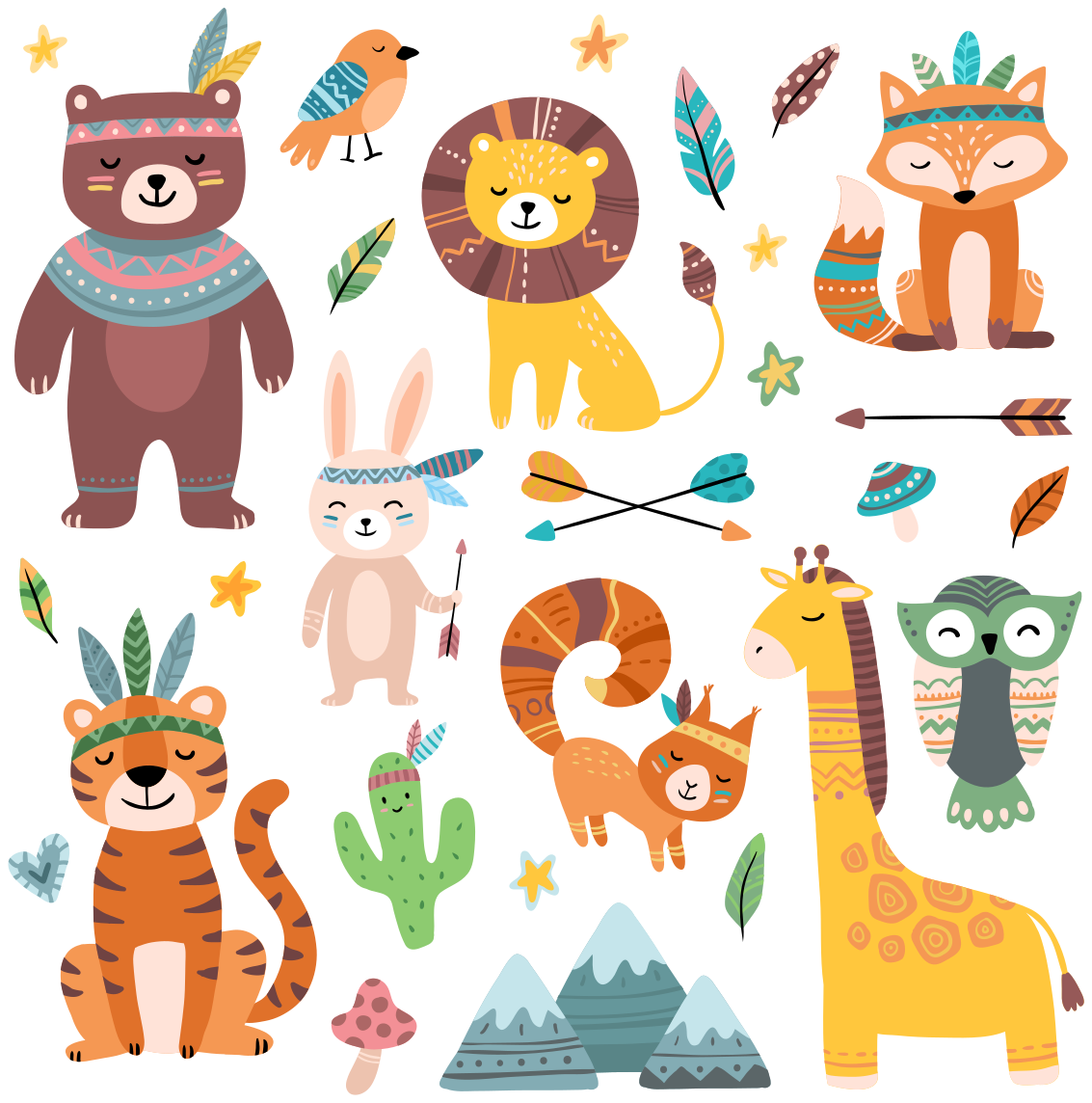 Baby wild animals animal vinyl carpet - TenStickers