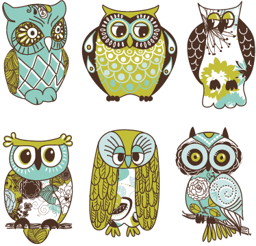 Six owls animal vinyl carpet - TenStickers