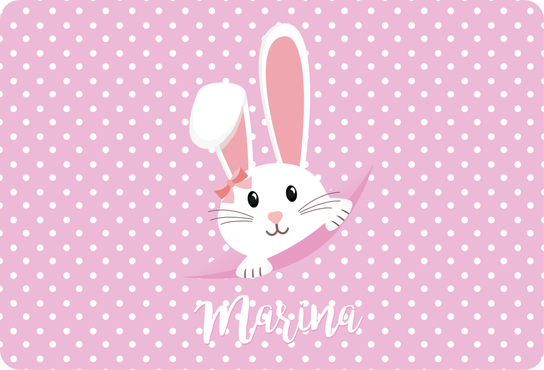 Animal vinyl carpet cute bunny for girl with name - TenStickers