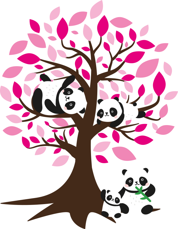 Animal vinyl carpet with panda tree design - TenStickers