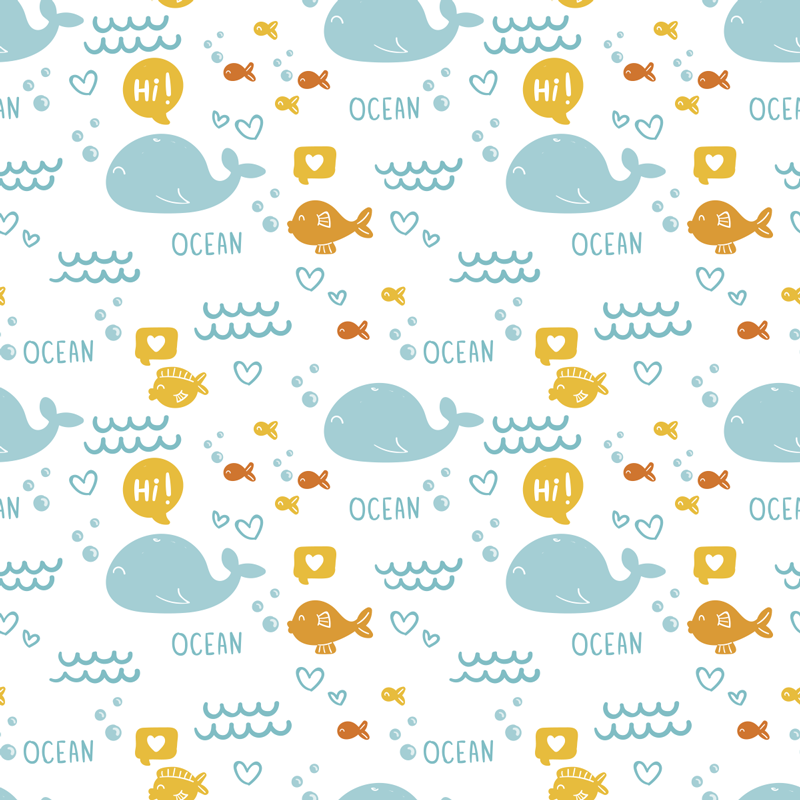 Animal vinyl carpet colorful and joyful ocean decor - TenStickers