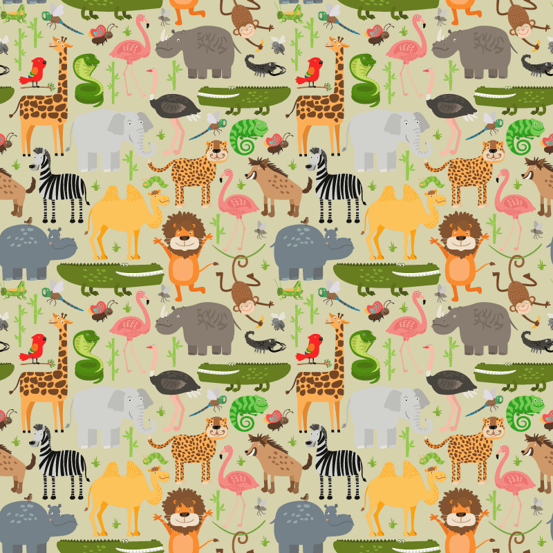 Animal vinyl carpet jungle animals design - TenStickers