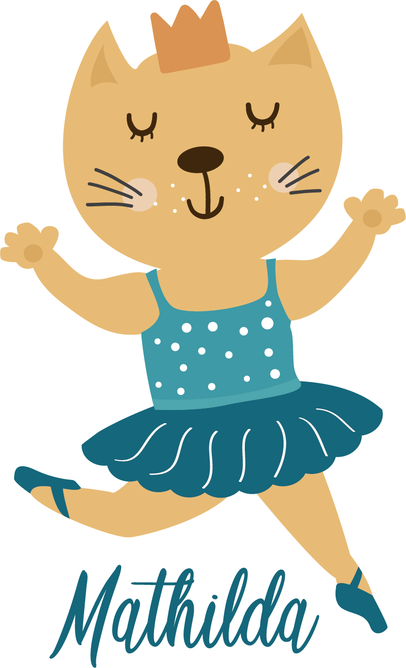 Dancing kitty vinyl carpet - TenStickers