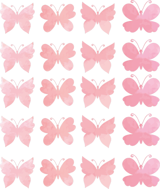 Animal vinyl carpet with pink butterfly design - TenStickers