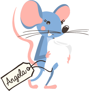 Animal vinyl carpet blue mouse with name - TenStickers