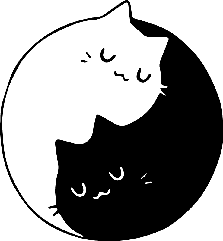 Animal vinyl carpet yin yang cats - TenStickers