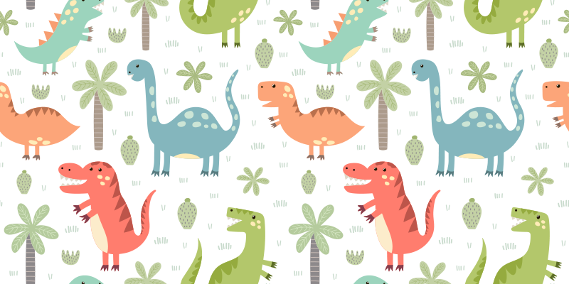 Happy dinosaur animal vinyl carpet - TenStickers
