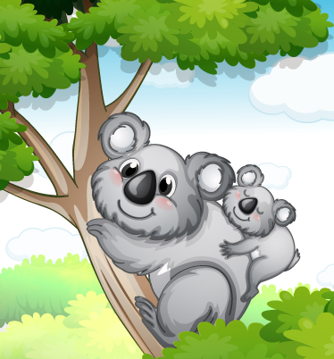 Animal vinyl carpet mother and baby koala - TenStickers