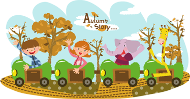 Animal vinyl carpet train in autumn - TenStickers