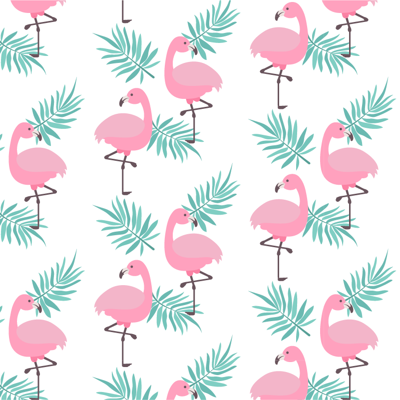 Animal vinyl carpet tropical flamingo design - TenStickers