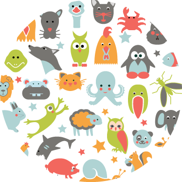 Animal vinyl carpet with animals in a circle - TenStickers