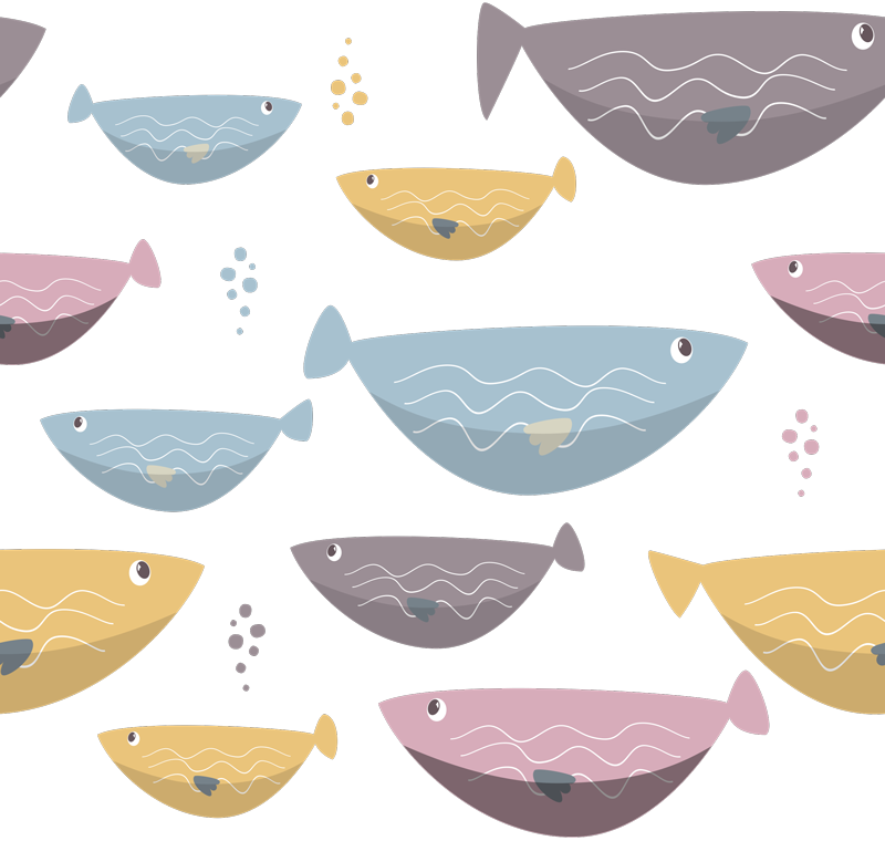 Animal vinyl carpet colorful fish for children - TenStickers