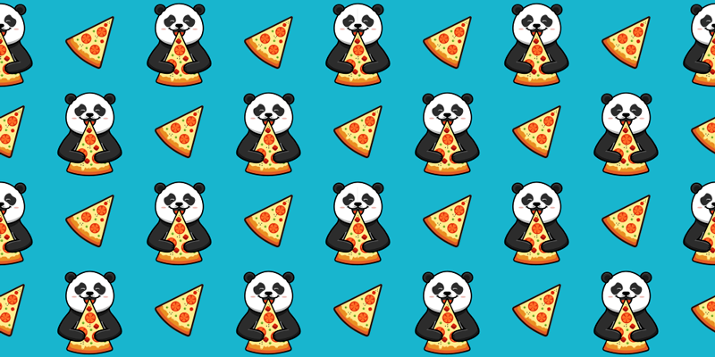 Panda eating pizza animal vinyl carpet - TenStickers