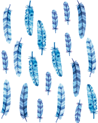 Animal vinyl carpet with blue feathers for kids - TenStickers