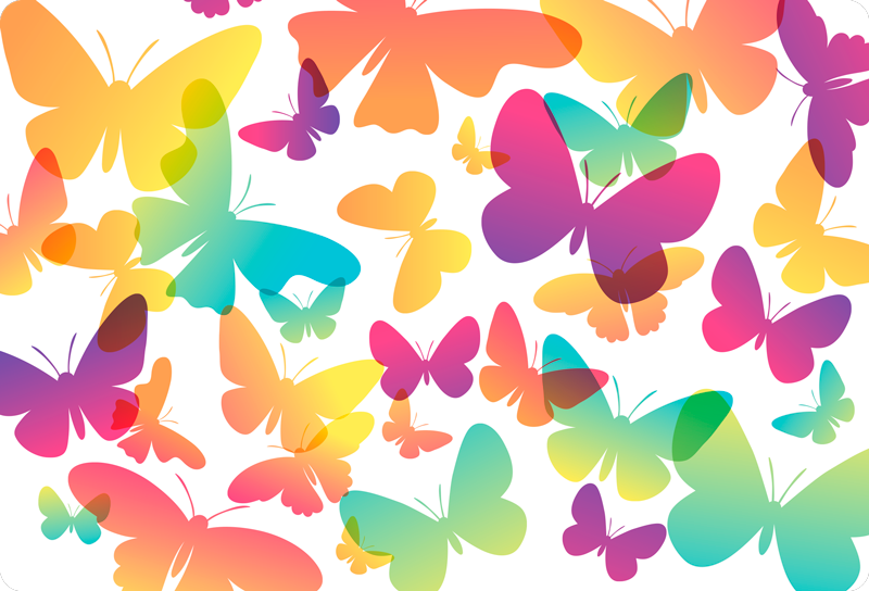 Animal vinyl carpet with gradient butterflies - TenStickers