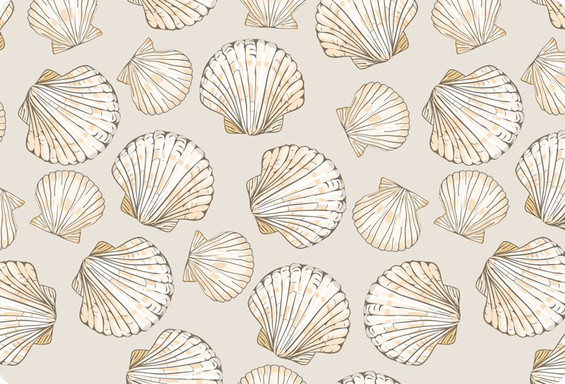 Animal vinyl carpet with big and small seashells - TenStickers