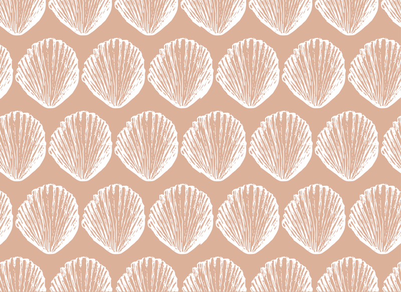 Animal vinyl carpet retro seashell pattern beige - TenStickers
