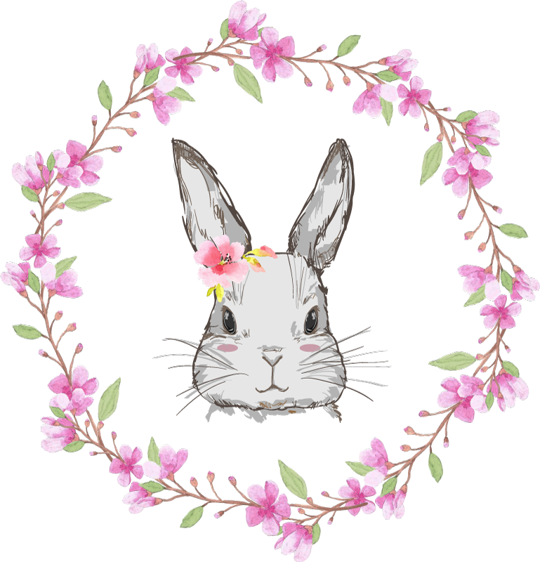 Animal vinyl carpet wild africa bunny girl - TenStickers