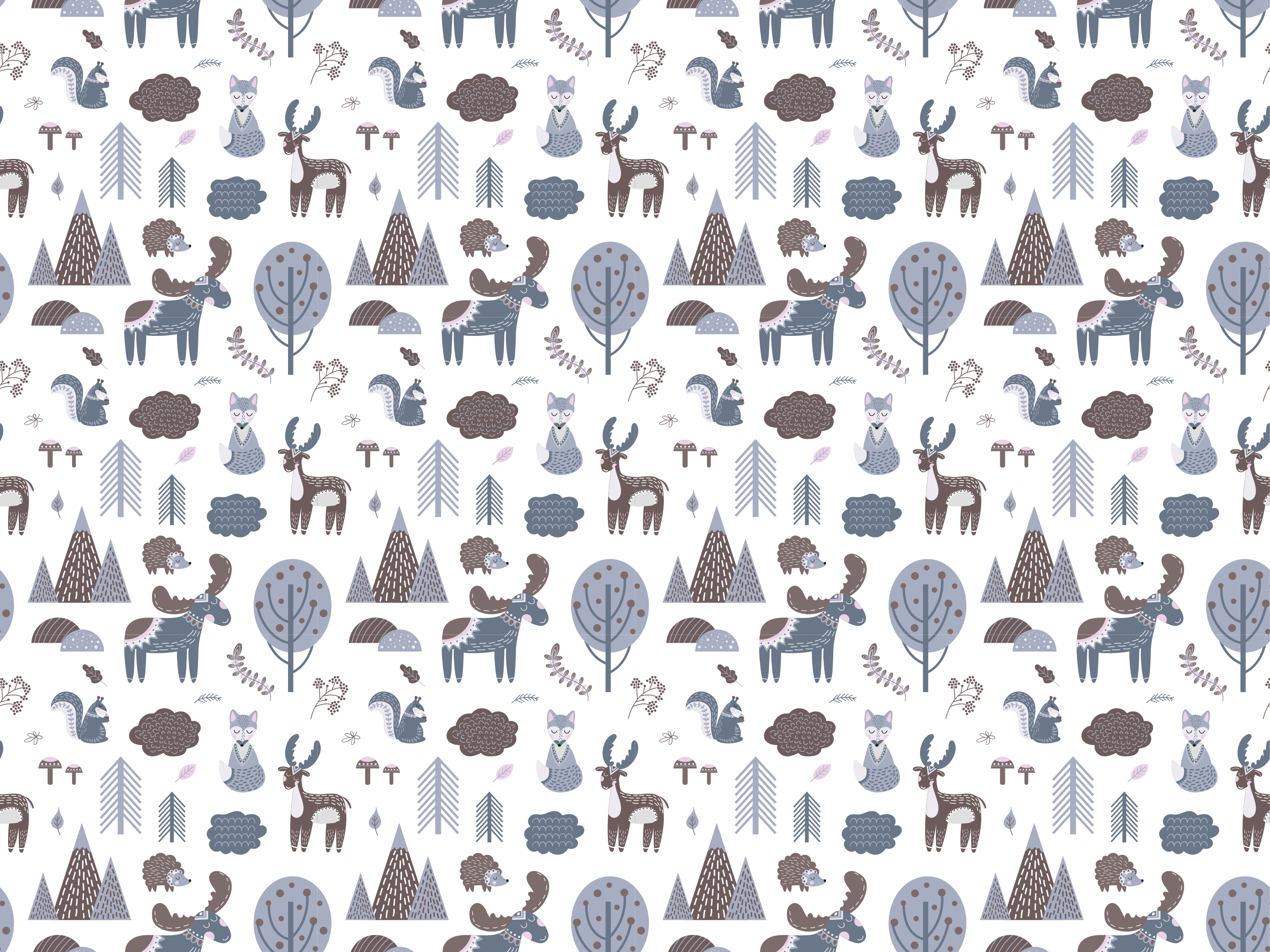 Animal vinyl carpet nordic grey creatures - TenStickers