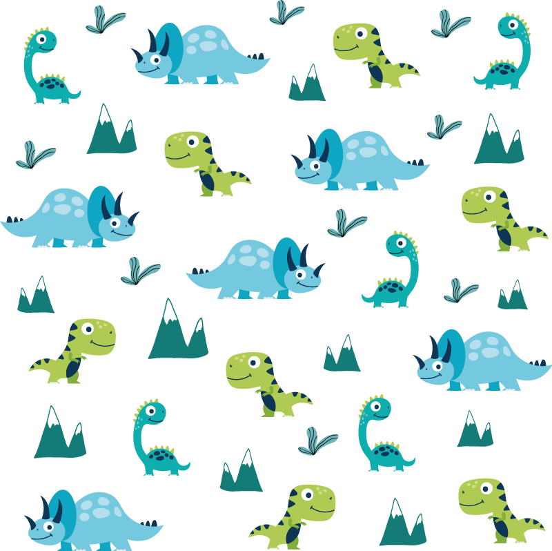 Animal vinyl carpet nordic dinosaur mountain set - TenStickers