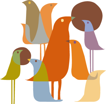 Animal vinyl carpet birds minimalist style - TenStickers