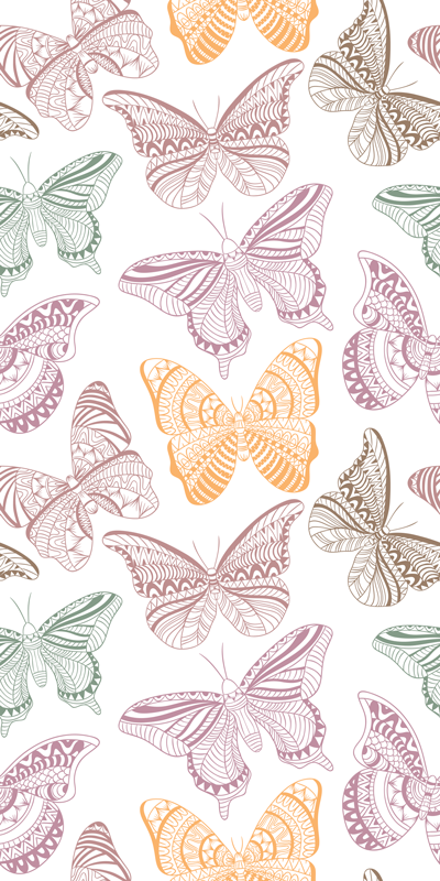 Colored ornamental butterflies animal vinyl carpet - TenStickers