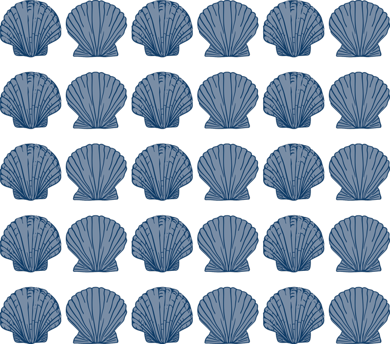 Seashell blue tones animal vinyl carpet - TenStickers
