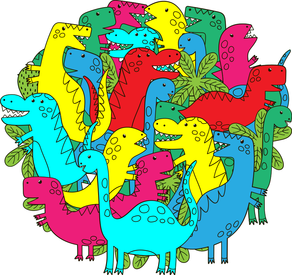 Animal vinyl carpet round colorful dinosaur for kids - TenStickers