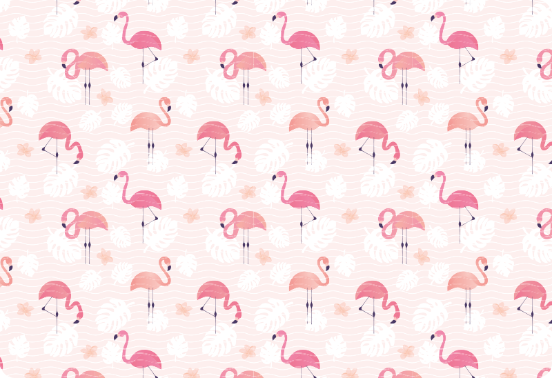 Pink flamingo motifs animal vinyl carpet - TenStickers