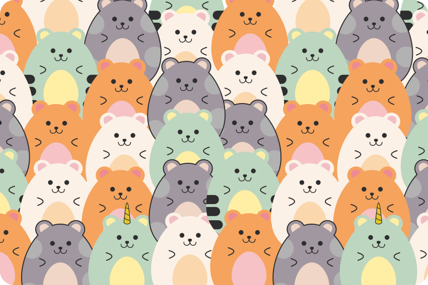 Animal vinyl carpet with multicolored hamsters eating - TenStickers