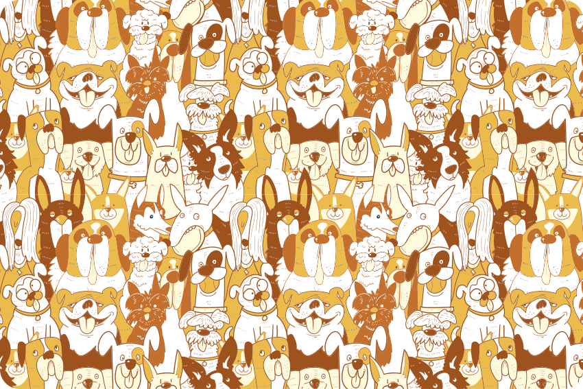 Animal vinyl carpet dog party - TenStickers