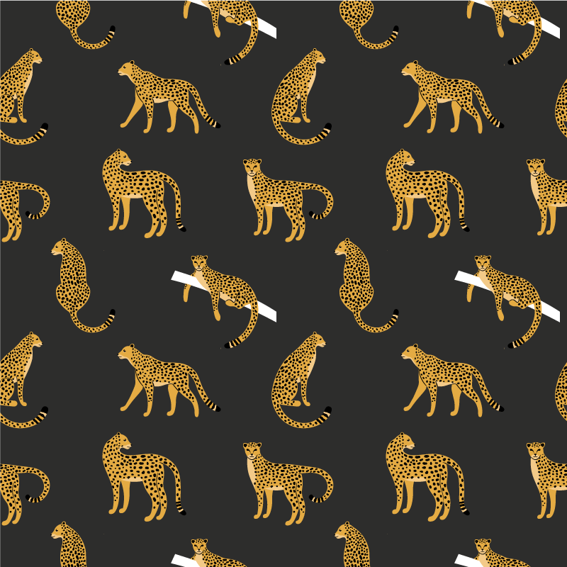 Leopards on dark background animal vinyl carpet - TenStickers