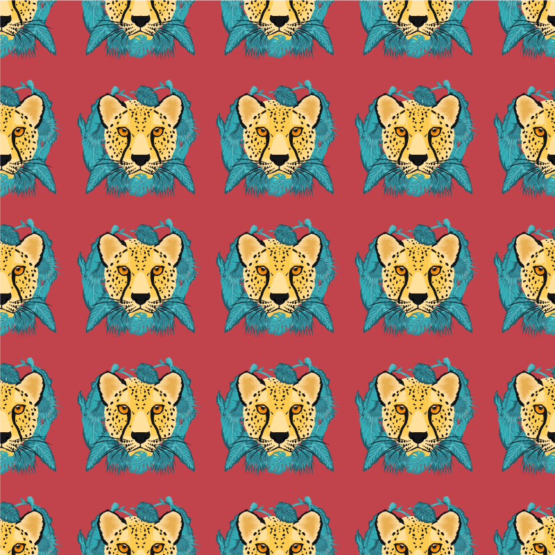 Oriental style leopard graphic animal vinyl carpet - TenStickers