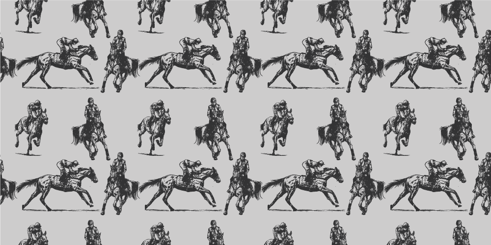 Gray western horses animal vinyl carpet - TenStickers