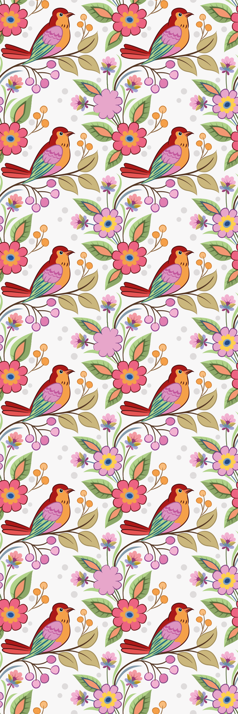 Red and orange birds animal vinyl carpet - TenStickers